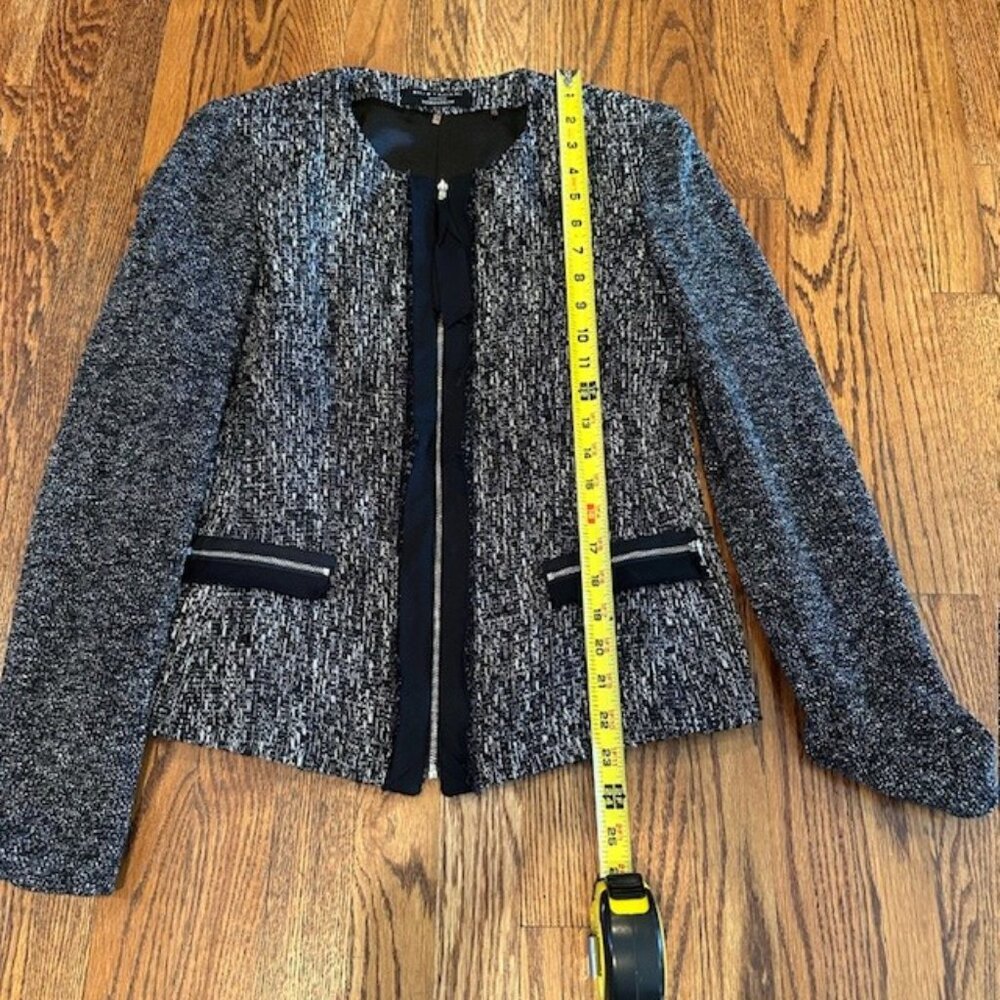 Elie Tahari Nordstrom Textured Tweed Zip‑Up Jacket Size 6 Lined $398 MSRP - Picture 8 of 11